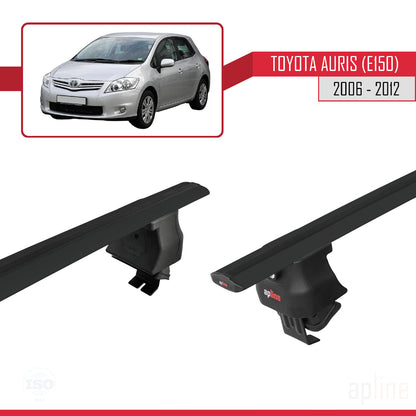 Compatible avec Toyota Auris (E150) 2006-2012 ACE-4 Barres de Toit Railing Porte-Bagages de Voiture Noir Aluminium 2 Barres