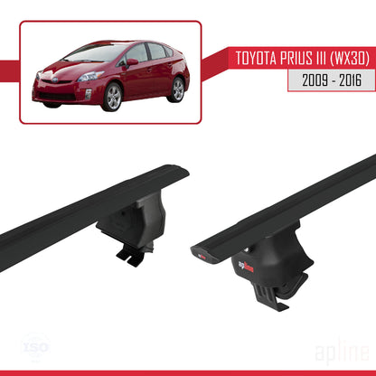 Compatible with Toyota Prius 3 (XW30) 2009-2016 ACE-4 Car Roof Rack Cross Bar Black Aluminium 2 Bars