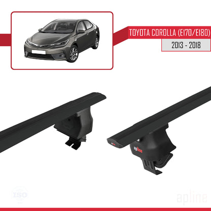 Compatible with Toyota Corolla 11 (E180) 2013-2018 ACE-4 Car Roof Rack Cross Bar Black Aluminium 2 Bars