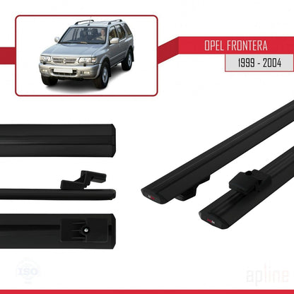 Compatible avec Opel Frontera 2 1999-2004 BASIC Model Barres de Toit Railing Porte-Bagages de Voiture Noir Aluminium 2 Barres