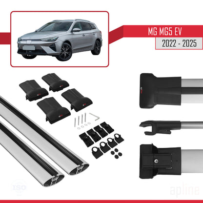 Compatible avec MG 5 EV 2022-2025 FLY Model Barres de Toit Railing Porte-Bagages de Voiture Gris Aluminium 2 Barres