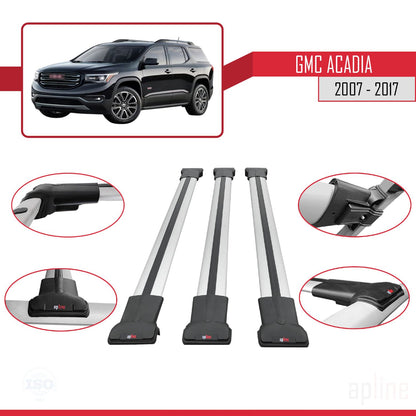 Compatible avec GMC Acadia 2007-2017 FLY Model Barres de Toit Railing Porte-Bagages de Voiture Gris Aluminium 3 Barres