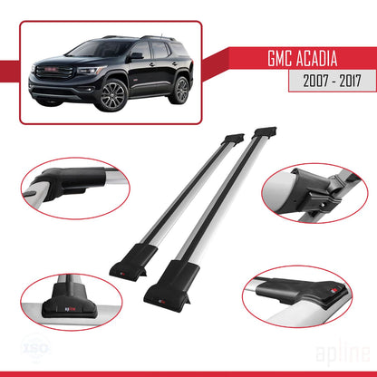 Compatible avec GMC Acadia 2007-2017 FLY Model Barres de Toit Railing Porte-Bagages de Voiture Gris Aluminium 2 Barres