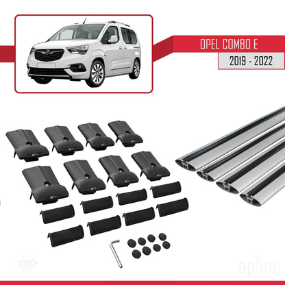 Compatible with Opel Combo E 2019-2022 FLY Model Car Roof Rack Cross Bar Grey Aluminium 4 Bars