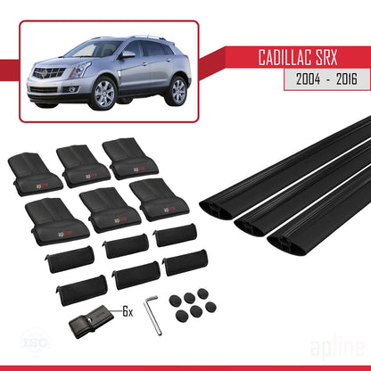 Compatible avec Cadillac SRX 2004-2016 FLY Model Barres de Toit Railing Porte-Bagages de Voiture Noir Aluminium 3 Barres