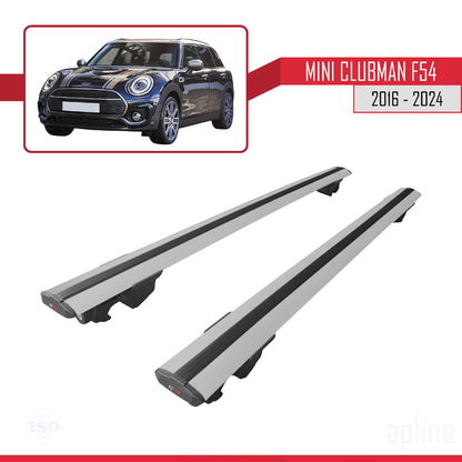 Compatible avec Mini Clubman F54 2016-2024 HOOK Model Barres de Toit Railing Porte-Bagages de Voiture Gris Aluminium 2 Barres