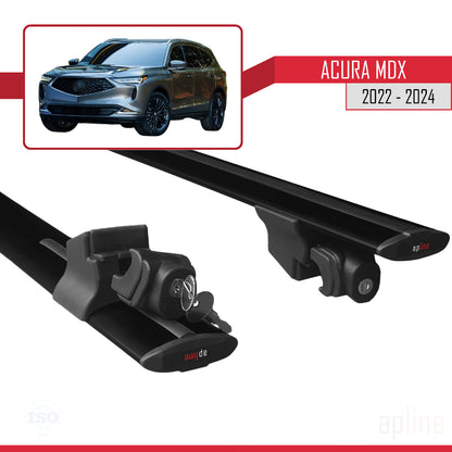 Compatible avec Jaguar XF Sportbrake 2015-2024 HOOK Model Barres de Toit Railing Porte-Bagages de Voiture Noir Aluminium 2 Barres