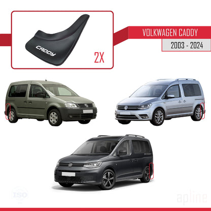 Compatible avec Volkswagen Caddy 2003-2024 Jeu de Bavettes Garde-boue Avant et Arrière de Voiture 4 Pcs Noir