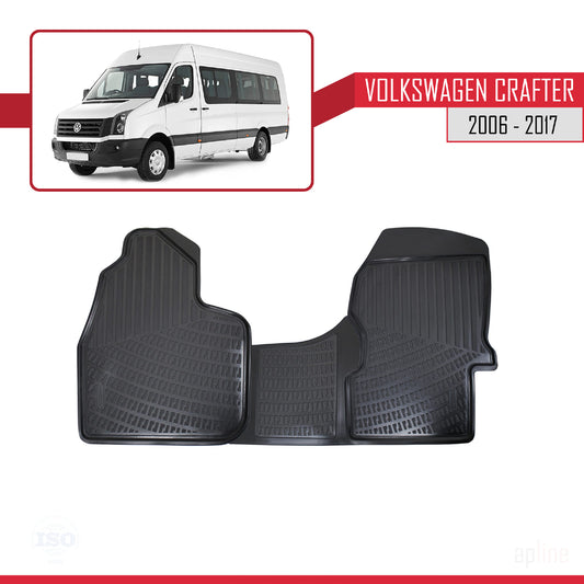 Compatible avec Volkswagen Crafter 2006-2017 4D Tapis de Voiture Noir