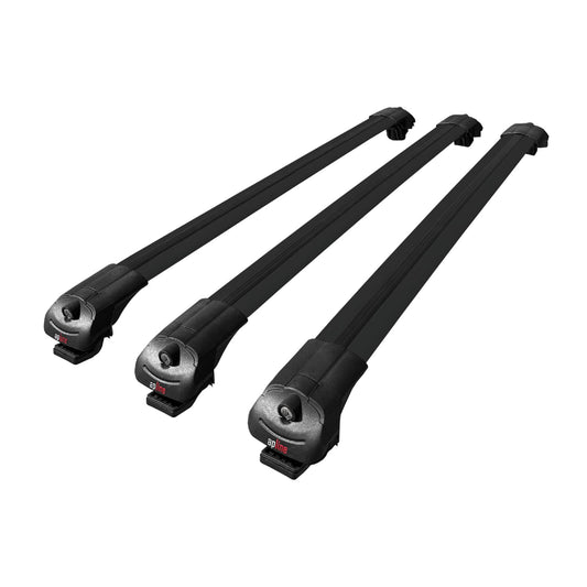 Compatible avec Renault Laguna 3 Estate 2007-2013 ACE-1 Barres de Toit Railing Porte-Bagages de Voiture Noir Aluminium 3 Barres