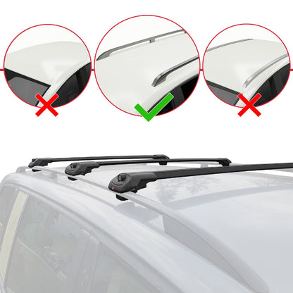 Compatible avec Ford Focus (C170) Break 1998-2004 ACE-1 Barres de Toit Railing Porte-Bagages de Voiture Noir Aluminium 3 Barres