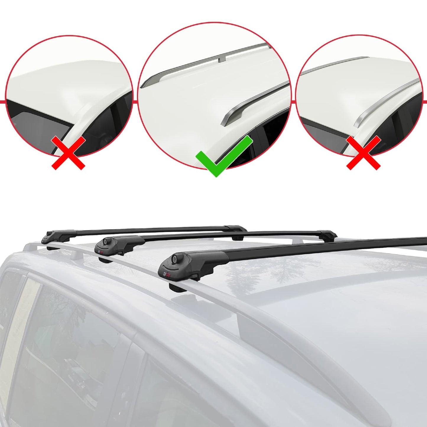 Compatible avec Skoda Octavia 3 (5E) Break Post-Facelift 2017-2020 ACE-1 Barres de Toit Railing Porte-Bagages de Voiture Noir Aluminium 3 Barres