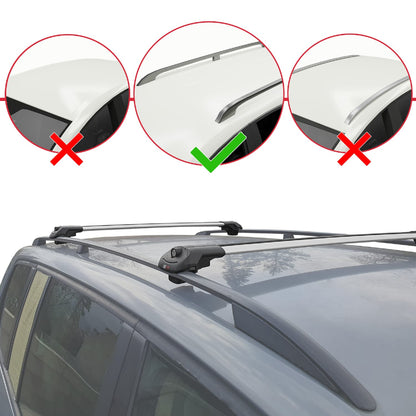 Compatible avec Nissan Qashqai 2 (J11) Pre-Facelift 2014-2017 ACE-1 Barres de Toit Railing Porte-Bagages de Voiture Gris Aluminium 2 Barres