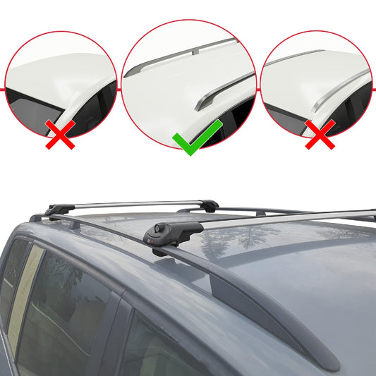 Compatible avec Mercedes Classe C 2 (S203) 2000-2007 ACE-1 Barres de Toit Railing Porte-Bagages de Voiture Gris Aluminium 2 Barres
