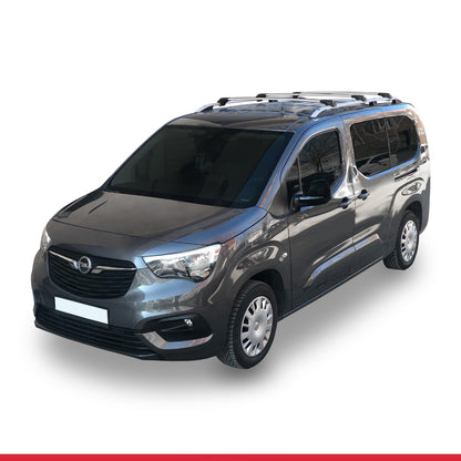 Compatible avec Vauxhall Combo E Life 2019-2022 ACE-1 Barres de Toit Railing Porte-Bagages de Voiture Gris Aluminium 3 Barres