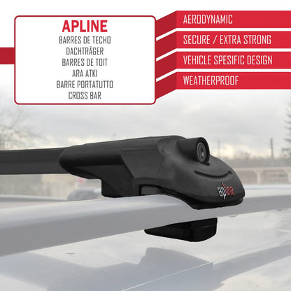 Compatible avec VW Passat B5 Variant 1996-2005 ACE-1 Barres de Toit Railing Porte-Bagages de Voiture Noir Aluminium 3 Barres