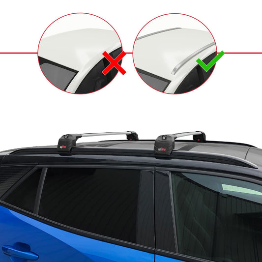 Compatible avec Peugeot 2008 II (P24) 2020-2026 ACE-2 modèle Barres de Toit Railing Porte-Bagages de Voiture Gris Aluminium Barres