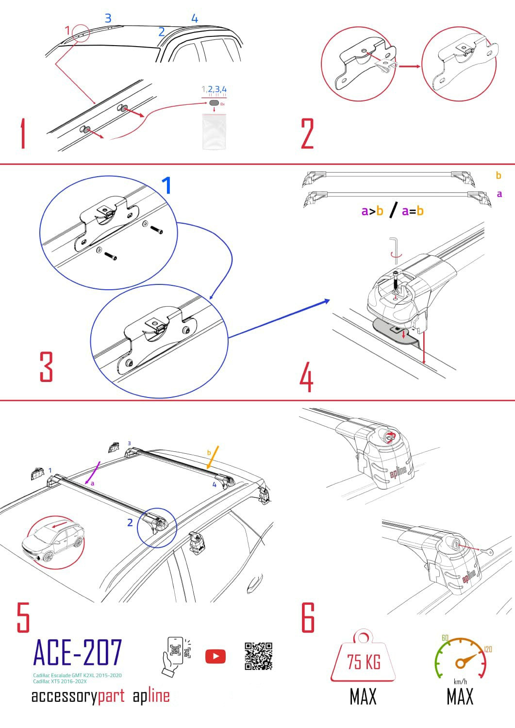 Compatible with Chevrolet Suburban 2015-2020 ACE-2 Car Roof Rack Cross Bar Grey Aluminium 2 Bars