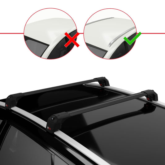 Compatible avec Volkswagen ID.7 Tourer 2024-2026 ACE-2 modèle Barres de Toit Railing Porte-Bagages de Voiture Noir Aluminium Barres