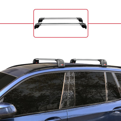 Compatible avec BMW X3 (G01) 2017-2025 ACE-2 modèle Barres de Toit Railing Porte-Bagages de Voiture Gris Aluminium Barres