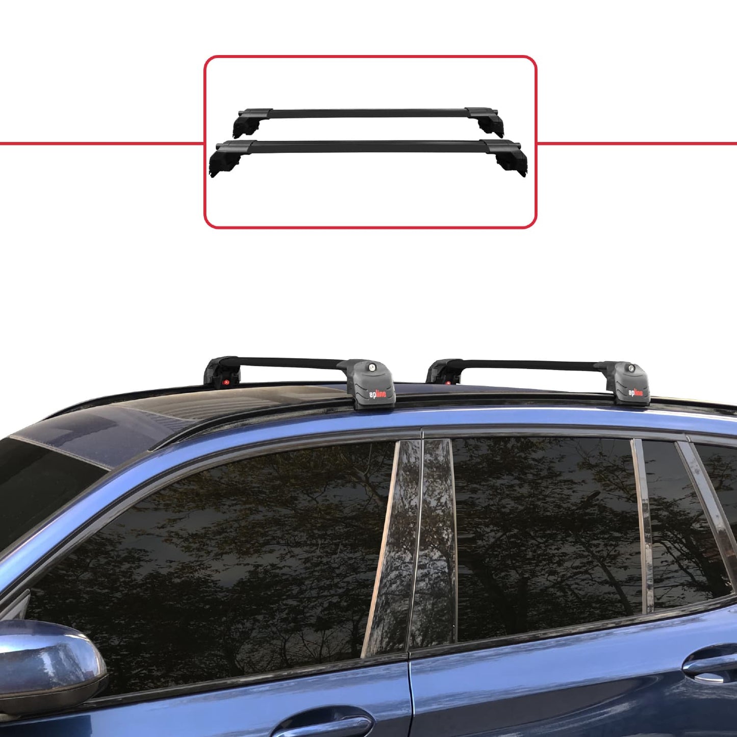 Compatible avec BMW X3 (G01) 2017-2025 ACE-2 modèle Barres de Toit Railing Porte-Bagages de Voiture Noir Aluminium Barres