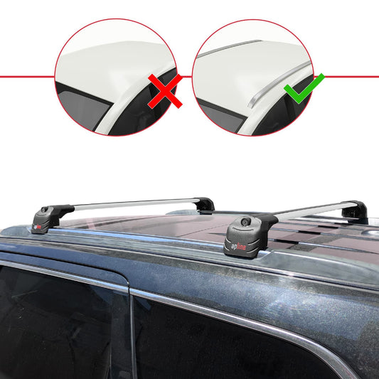 Compatible avec Jeep Grand Cherokee 4 (WK2) 2011-2020 ACE-2 modèle Barres de Toit Railing Porte-Bagages de Voiture Gris Aluminium Barres