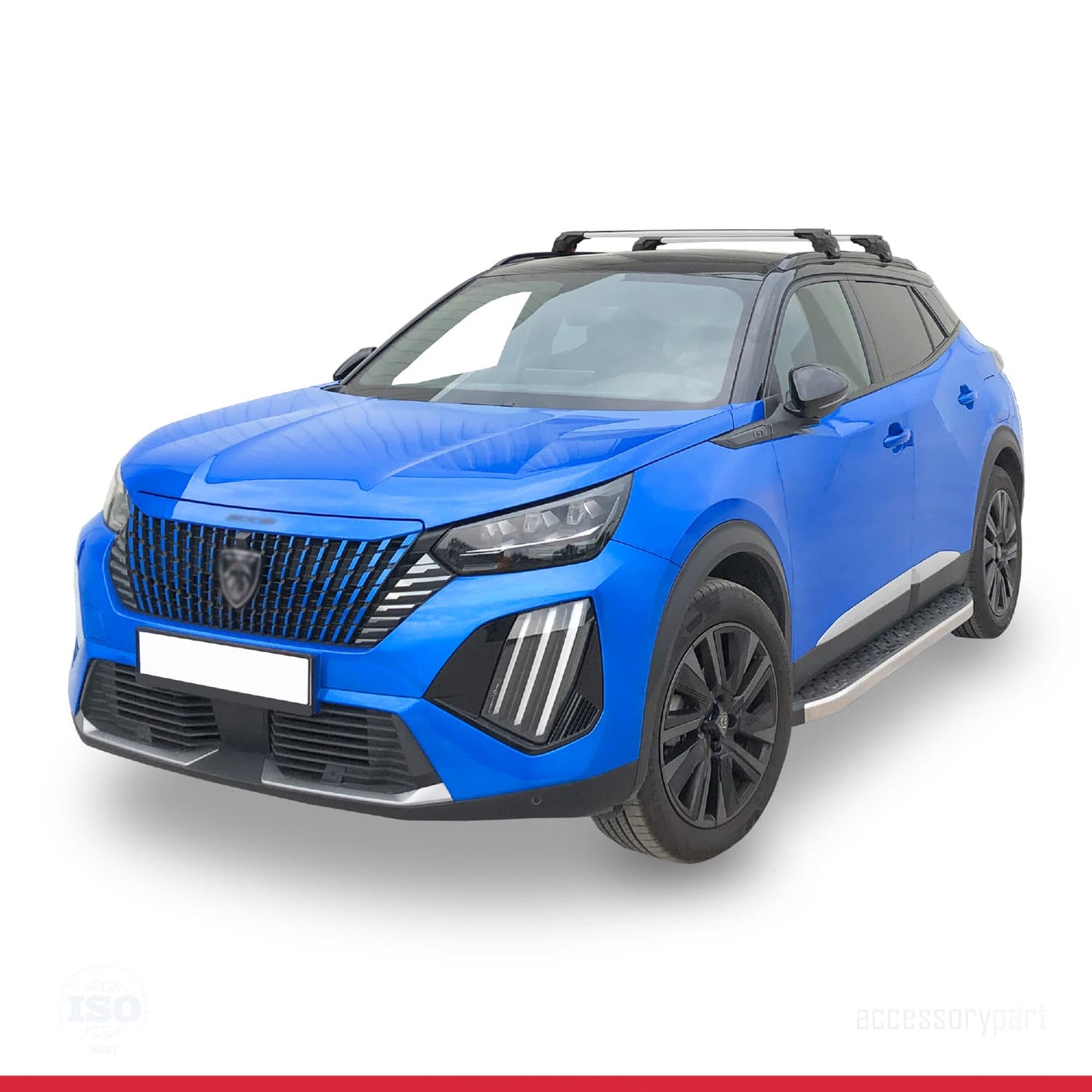 Compatible avec Peugeot 2008 II (P24) 2020-2026 ACE-2 modèle Barres de Toit Railing Porte-Bagages de Voiture Gris Aluminium Barres