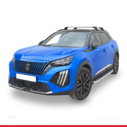 Compatible avec Peugeot 2008 II (P24) 2020-2026 ACE-2 modèle Barres de Toit Railing Porte-Bagages de Voiture Gris Aluminium Barres