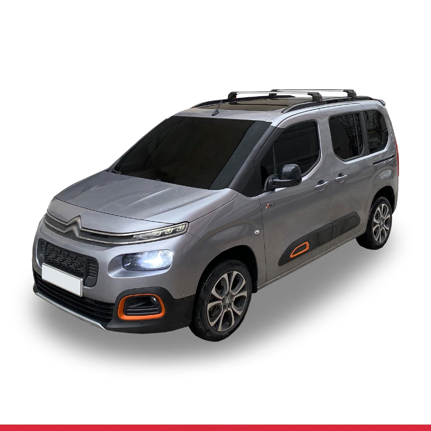 Compatible avec Citroen Berlingo 3 (K9) 2023-2026 ACE-2 modèle Barres de Toit Railing Porte-Bagages de Voiture Gris Aluminium Barres