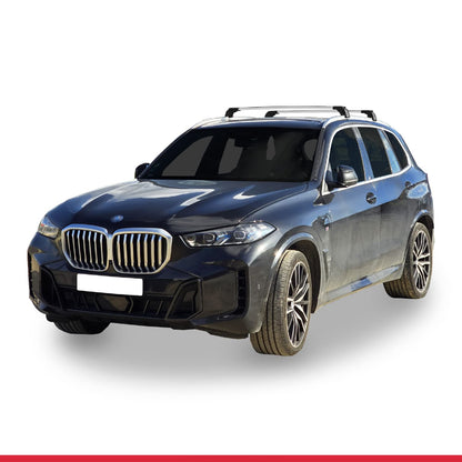Compatible avec BMW X5 (G05) 2019-2025 ACE-2 Barres de Toit Railing Porte-Bagages de Voiture Gris Aluminium 2 Barres