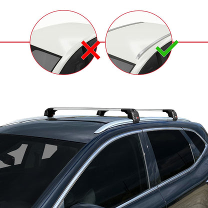 Compatible avec MG HS (AS23) 2018-2024 ACE-2 modèle Barres de Toit Railing Porte-Bagages de Voiture Gris Aluminium Barres