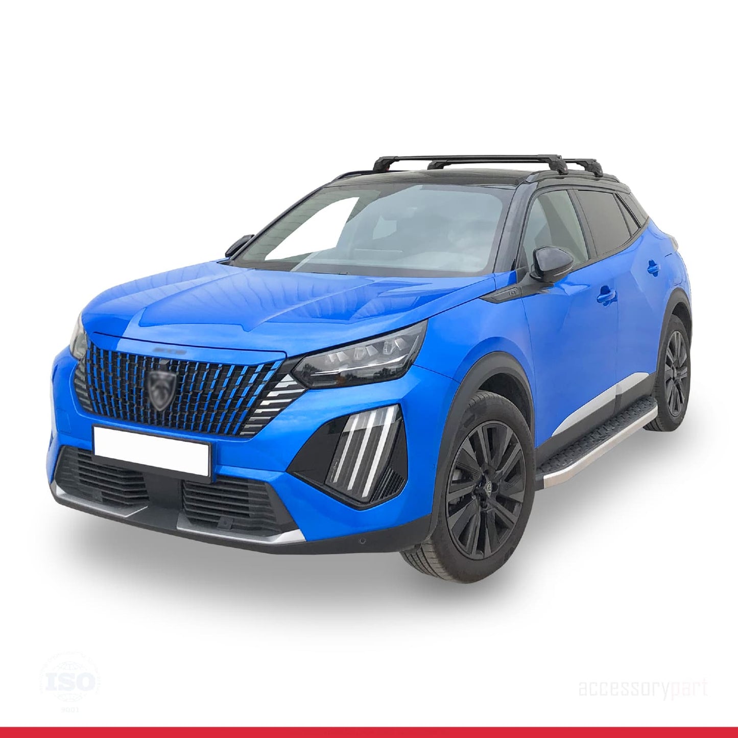 Compatible avec Peugeot 2008 II (P24) 2020-2026 ACE-2 modèle Barres de Toit Railing Porte-Bagages de Voiture Noir Aluminium Barres