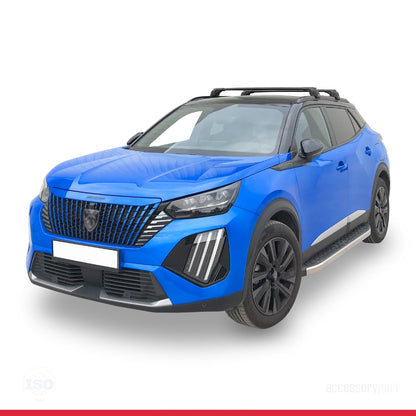 Compatible avec Peugeot 2008 II (P24) 2020-2026 ACE-2 modèle Barres de Toit Railing Porte-Bagages de Voiture Noir Aluminium Barres
