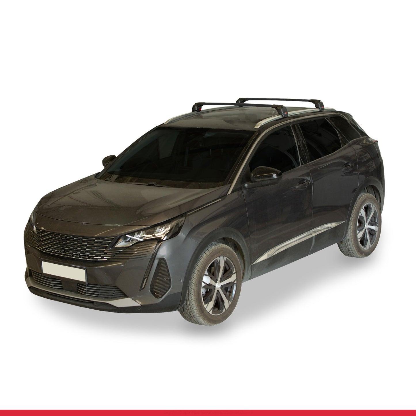 Compatible with Peugeot 3008 II (P84) Post-Facelift 2021-2023 ACE-2 Car Roof Rack Cross Bar Black Aluminium 2 Bars