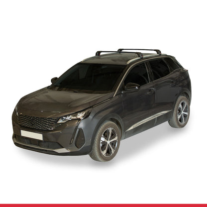 Compatible with Peugeot 3008 II (P84) Post-Facelift 2021-2023 ACE-2 Car Roof Rack Cross Bar Black Aluminium 2 Bars