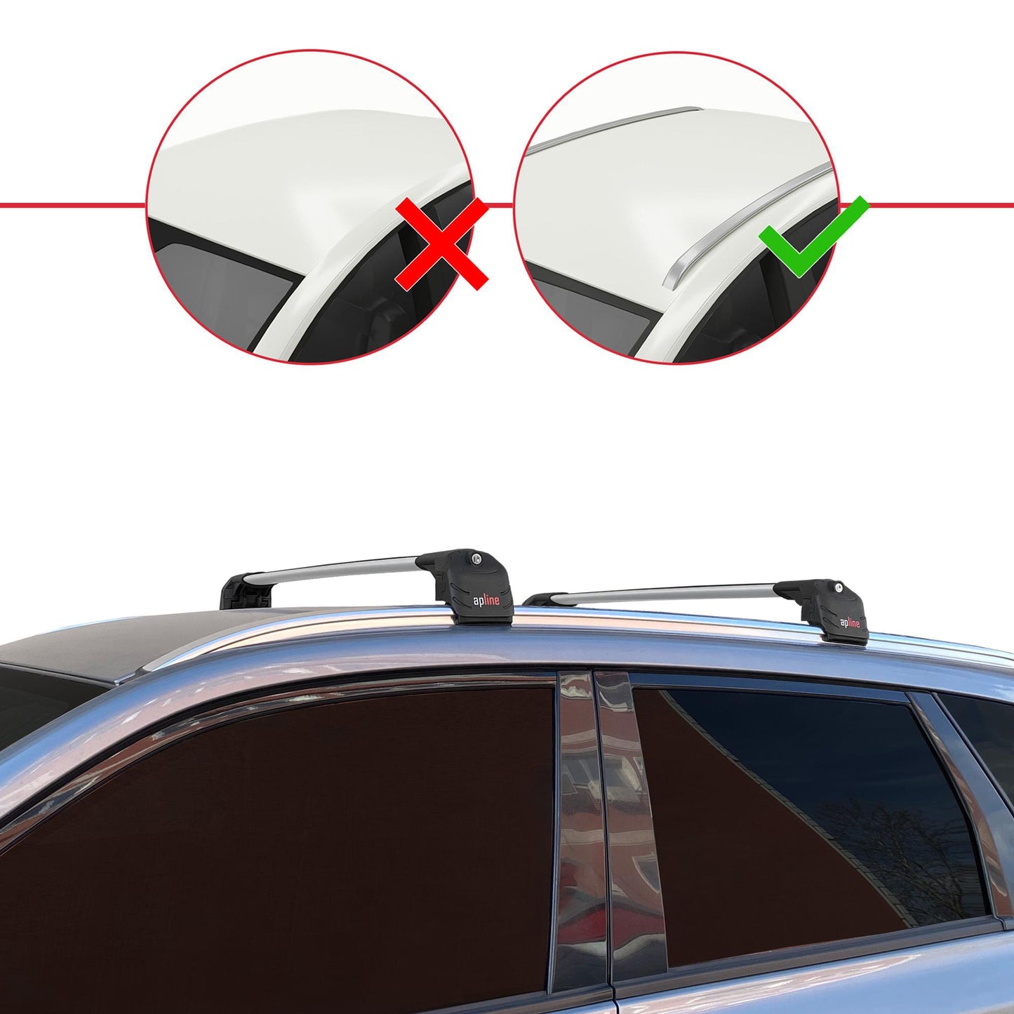 Compatible avec Suzuki Vitara/Escudo (LY) 2015-2025 ACE-2 Barres de Toit Railing Porte-Bagages de Voiture Gris Aluminium 2 Barres