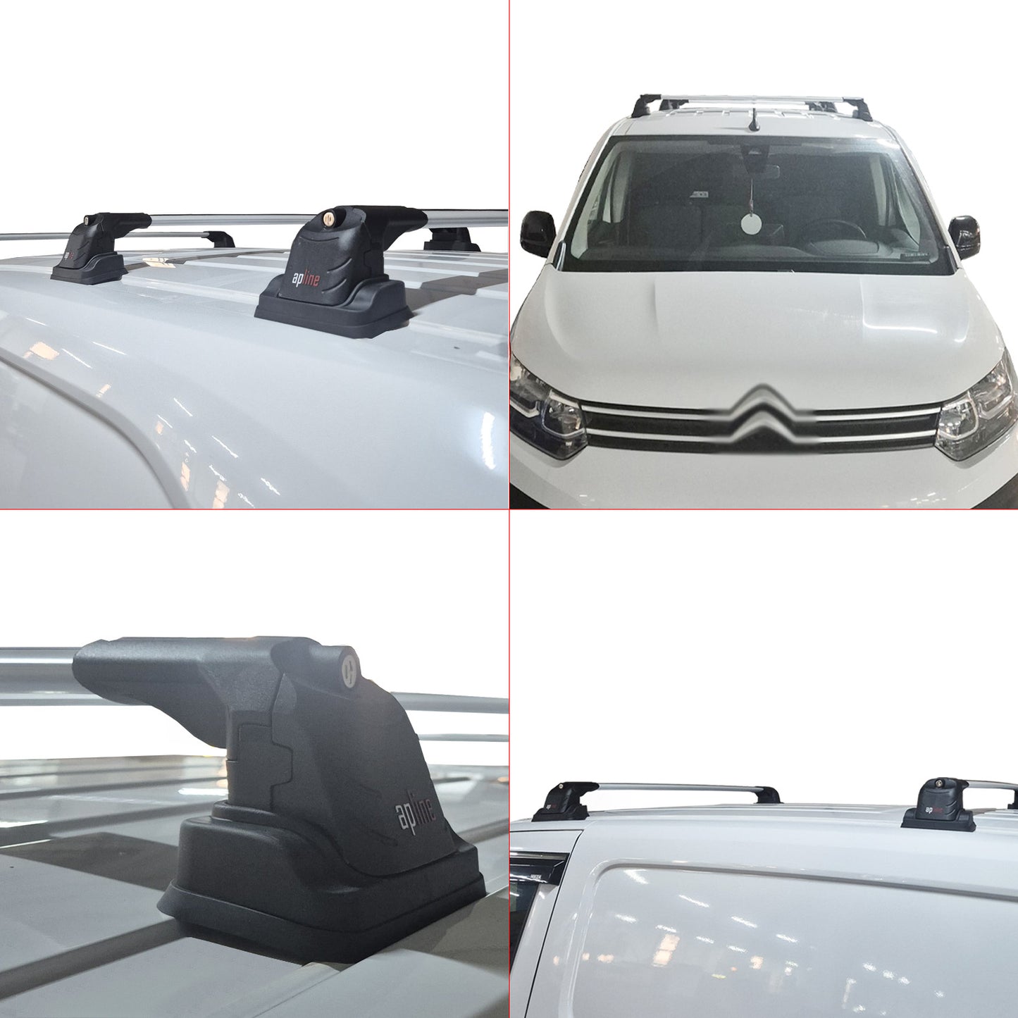 Compatible avec Citroen Berlingo 2019-2023 ACE-3 Barres de Toit Railing Porte-Bagages de Voiture Gris Aluminium 2 Barres