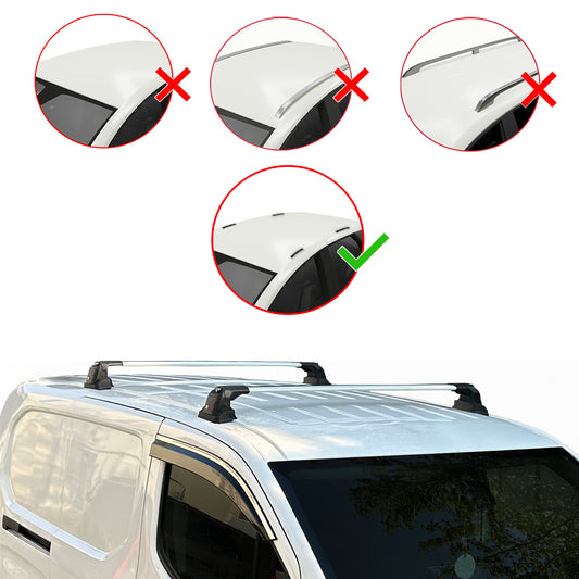 Compatible avec Peugeot Partner 2019-2025 ACE-3 Barres de Toit Railing Porte-Bagages de Voiture Gris Aluminium 2 Barres