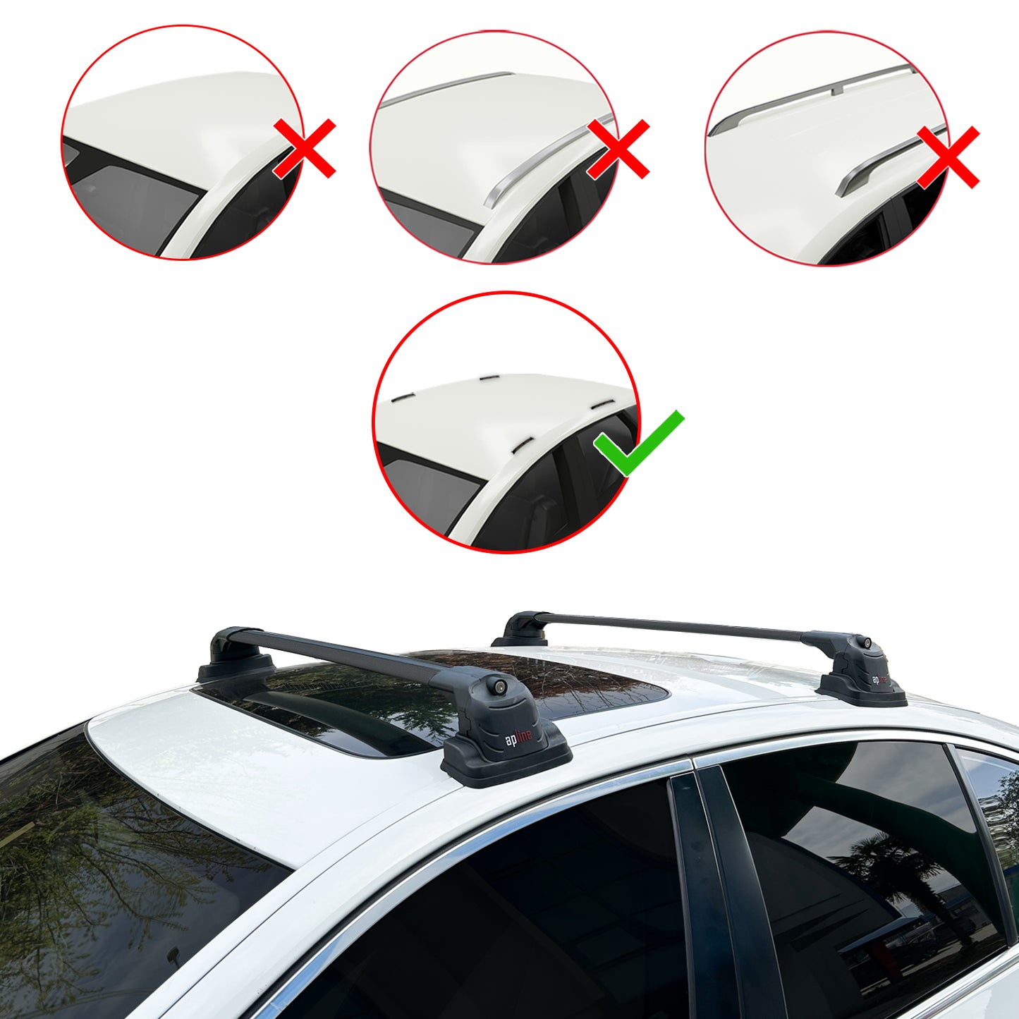 Compatible with BMW 1 Series (F40) 2020-2024 ACE-3 Car Roof Rack Cross Bar Black Aluminium 2 Bars