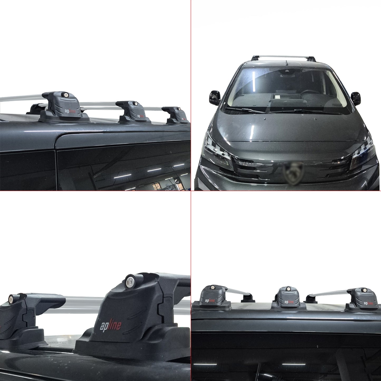 Compatible avec Peugeot Expert Traveller 2017-2025 ACE-3 Barres de Toit Railing Porte-Bagages de Voiture Gris Aluminium 2 Barres