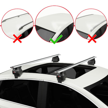 Compatible with Opel/Vauxhall Insignia 2009-2017 ACE-4 Car Roof Rack Cross Bar Grey Aluminium 2 Bars