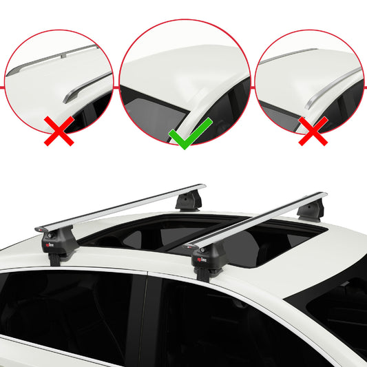 Compatible avec Volvo S90 2017-2025 ACE-4 Barres de Toit Railing Porte-Bagages de Voiture Gris Aluminium 2 Barres