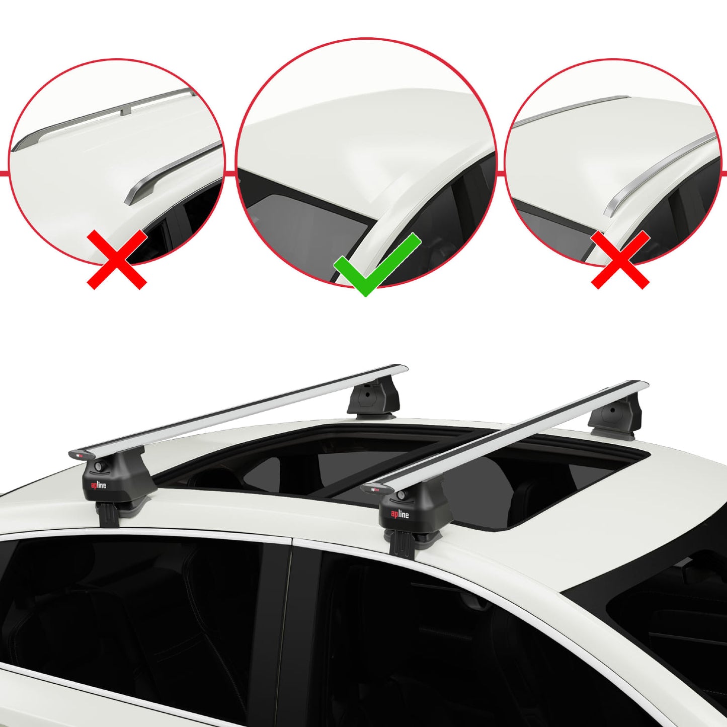 Compatible with Citroen Saxo 1996-2004 ACE-4 Car Roof Rack Cross Bar Grey Aluminium 2 Bars