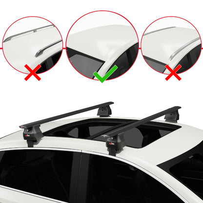 Compatible avec Toyota Yaris 2 (XP90) 2005-2010 ACE-4 Barres de Toit Railing Porte-Bagages de Voiture Noir Aluminium 2 Barres