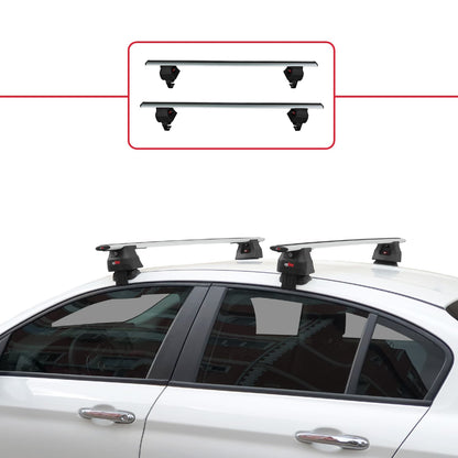 Compatible avec Fiat Egea Berline 2015-2025 ACE-4 Barres de Toit Railing Porte-Bagages de Voiture Gris Aluminium 2 Barres