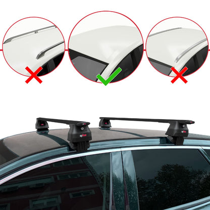 Compatible avec Opel Grandland X 2018-2021 ACE-4 Barres de Toit Railing Porte-Bagages de Voiture Noir Aluminium 2 Barres