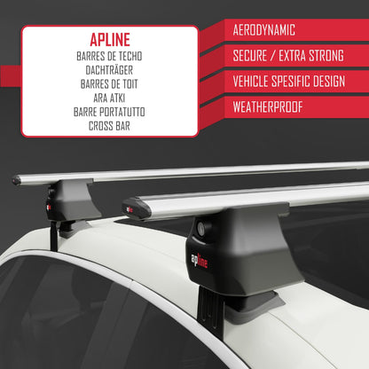 Compatible with Opel/Vauxhall Insignia 2009-2017 ACE-4 Car Roof Rack Cross Bar Grey Aluminium 2 Bars