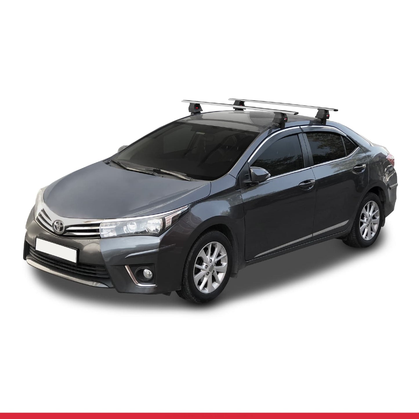 Compatible with Toyota Corolla 11 (E180) 2013-2018 ACE-4 Car Roof Rack Cross Bar Grey Aluminium 2 Bars