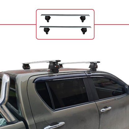 Compatible with Toyota Hilux 8 (AN130) 2015-2025 ACE-4 Car Roof Rack Cross Bar Grey Aluminium 2 Bars