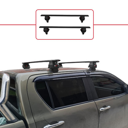 Compatible with Toyota Hilux 8 (AN130) 2015-2025 ACE-4 Car Roof Rack Cross Bar Black Aluminium 2 Bars